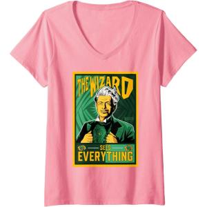 imageWomens Wicked For Good Wizard Sees Everything VNeck TShirtPink