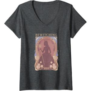imageWomens Wicked Glinda Bewitching Silhouette VNeck TShirtDark Heather Grey