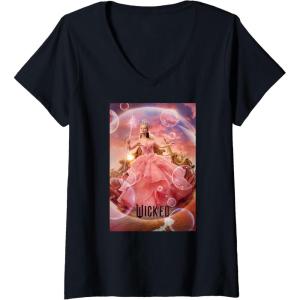 imageWomens Wicked Glinda Bubble Poster VNeck TShirtBlack