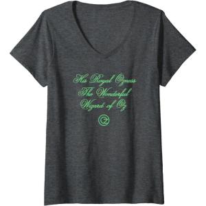 imageWomens Wicked His Royal Ozness The Wizard Front And Back VNeck TShirtDark Heather Grey