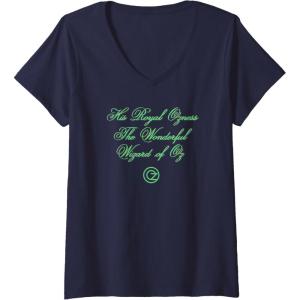 imageWomens Wicked His Royal Ozness The Wizard Front And Back VNeck TShirtNavy Blue