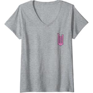 imageWomens Wicked Logo Glinda Daydreaming Playful Cartoon Style VNeck TShirtHeather Grey