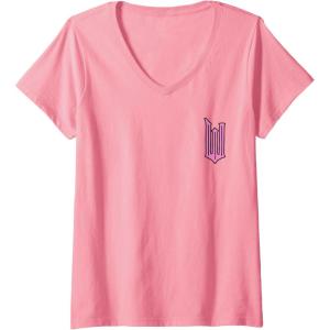 imageWomens Wicked Logo Glinda Daydreaming Playful Cartoon Style VNeck TShirtPink