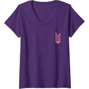 imageWomens Wicked Logo Glinda Daydreaming Playful Cartoon Style VNeck TShirtPurple