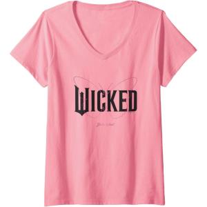 imageWomens Wicked Movie Logo Glinda Upland VNeck TShirtPink