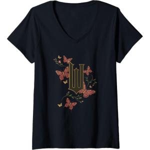 imageWomens Wicked Movie Logo W Butterfly VNeck TShirtBlack