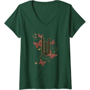 imageWomens Wicked Movie Logo W Butterfly VNeck TShirtDark Green