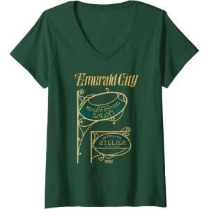 imageWomens Wicked The Emerald City Beautification Salon VNeck TShirtDark Green