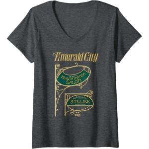 imageWomens Wicked The Emerald City Beautification Salon VNeck TShirtDark Heather Grey