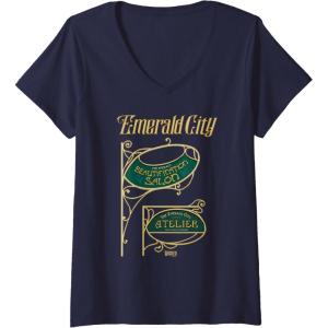 imageWomens Wicked The Emerald City Beautification Salon VNeck TShirtNavy Blue