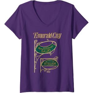 imageWomens Wicked The Emerald City Beautification Salon VNeck TShirtPurple