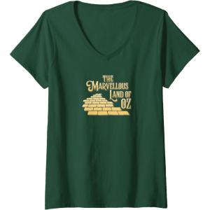 imageWomens Wicked The Marvellous Land Of Oz Yellow Brick Road FampampB VNeck TShirtDark Green