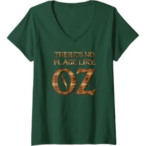 imageWomens Wicked The Wizard Theres No Place Like Oz FampampB VNeck TShirtDark Green