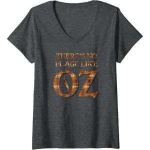 imageWomens Wicked The Wizard Theres No Place Like Oz FampampB VNeck TShirtDark Heather Grey