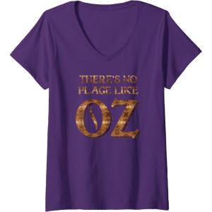 imageWomens Wicked The Wizard Theres No Place Like Oz FampampB VNeck TShirtPurple