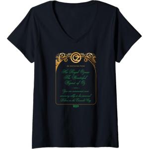 imageWomens Wicked The Wizard Welcomes You Invitation VNeck TShirtBlack