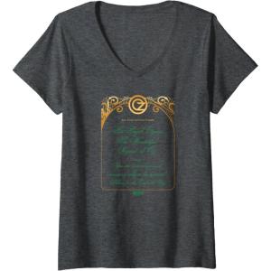 imageWomens Wicked The Wizard Welcomes You Invitation VNeck TShirtDark Heather Grey