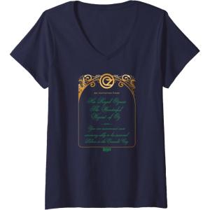 imageWomens Wicked The Wizard Welcomes You Invitation VNeck TShirtNavy Blue