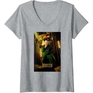 imageWomens Wicked Wizard Poster VNeck TShirtHeather Grey