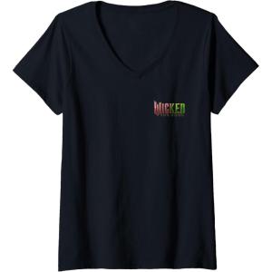 imageWomens Wicked for Good Glinda Bubble Poster Front ampamp Back VNeck TShirtBlack