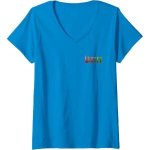 imageWomens Wicked for Good Glinda Bubble Poster Front ampamp Back VNeck TShirtSapphire Blue