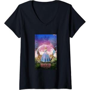 imageWomens Wicked for Good Glinda Bubble Poster VNeck TShirtBlack