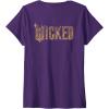 imageWomens Wicked For Good Ozian Gold Logo Front And Back VNeck TShirtPurple