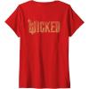 imageWomens Wicked For Good Ozian Gold Logo Front And Back VNeck TShirtRed