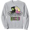 imageWicked Elphaba ampamp Glinda Together Playful Cartoon Style SweatshirtHeather Grey
