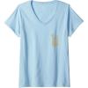 imageWomens Wicked For Good Ozian Gold Logo Front And Back VNeck TShirtBaby Blue