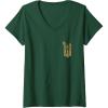 imageWomens Wicked For Good Ozian Gold Logo Front And Back VNeck TShirtDark Green