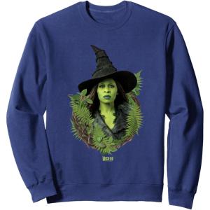 imageWicked For Good Elphaba Bold Portrait ampamp Greenery SweatshirtNavy Blue