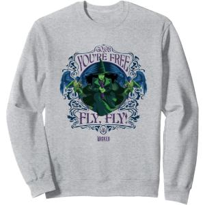 imageWicked For Good Elphaba Youre Free Fly SweatshirtHeather Grey