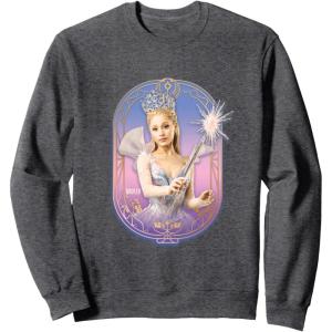 imageWicked For Good Glinda Sparkling Wand SweatshirtDark Heather Grey