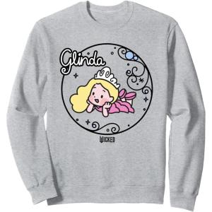 imageWicked Glinda Daydreaming Playful Cartoon Style SweatshirtHeather Grey