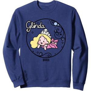 imageWicked Glinda Daydreaming Playful Cartoon Style SweatshirtNavy Blue