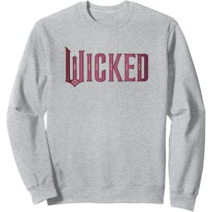 imageWicked Movie Logo Glinda Pink And Gold SweatshirtHeather Grey