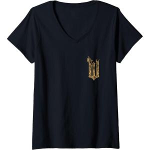 imageWomens Wicked For Good Ozian Gold Logo Front And Back VNeck TShirtBlack