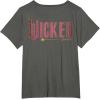 imageWicked Movie Logo Glinda Pink And Gold Wand TShirtAsphalt Grey