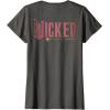 imageWicked Movie Logo Glinda Pink And Gold Wand TShirtAsphalt Grey
