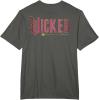 imageWicked Movie Logo Glinda Pink And Gold Wand TShirtAsphalt Grey