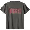 imageWicked Movie Logo Glinda Pink And Gold Wand TShirtAsphalt Grey