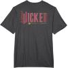 imageWicked Movie Logo Glinda Pink And Gold Wand TShirtDark Heather Grey