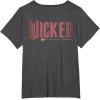 imageWicked Movie Logo Glinda Pink And Gold Wand TShirtDark Heather Grey