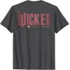 imageWicked Movie Logo Glinda Pink And Gold Wand TShirtDark Heather Grey
