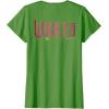 imageWicked Movie Logo Glinda Pink And Gold Wand TShirtGrass Green