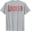 imageWicked Movie Logo Glinda Pink And Gold Wand TShirtHeather Grey