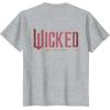 imageWicked Movie Logo Glinda Pink And Gold Wand TShirtHeather Grey