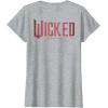 imageWicked Movie Logo Glinda Pink And Gold Wand TShirtHeather Grey