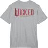 imageWicked Movie Logo Glinda Pink And Gold Wand TShirtHeather Grey